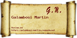 Galambosi Martin névjegykártya